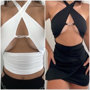 Metal Logo Halter Top & Dress Bundle